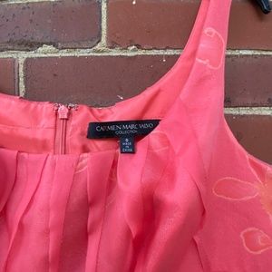Fabulous coral beaded Carmen Marc Valvo party dress size 8